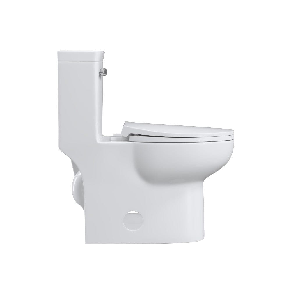 One-Piece Elongated Toilet Siphon Jet 1.28GPF Flushing with Bidet Sprayer