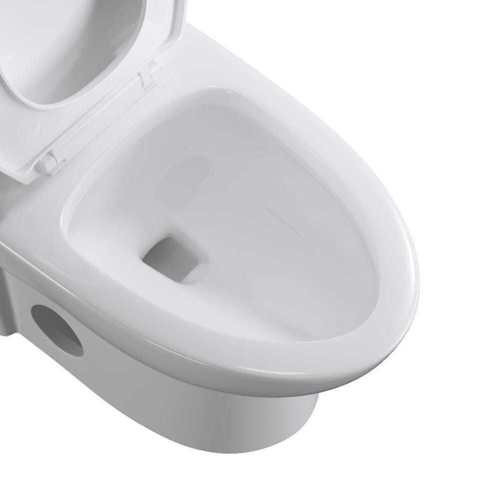 Powerful & Quiet Dual Flush Modern One Piece Toilet with Soft Closing Seat