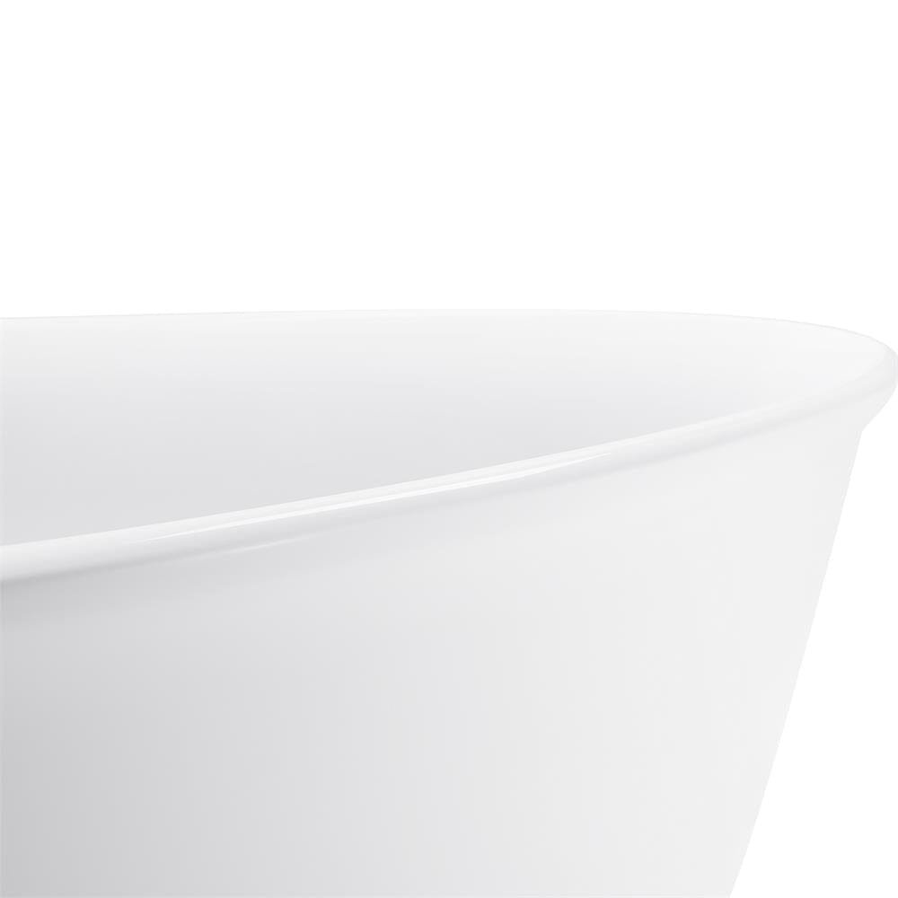 59'' Acrylic Flatbottom Double Slipper Oval Bathtub with Polished Chrome Drain Freestanding Soaking Tub in Glossy White