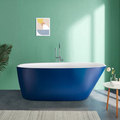 59" Acrylic Egg Shape Free Standing Tub for Bathroom