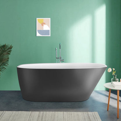 59" Acrylic Egg Shape Free Standing Tub for Bathroom