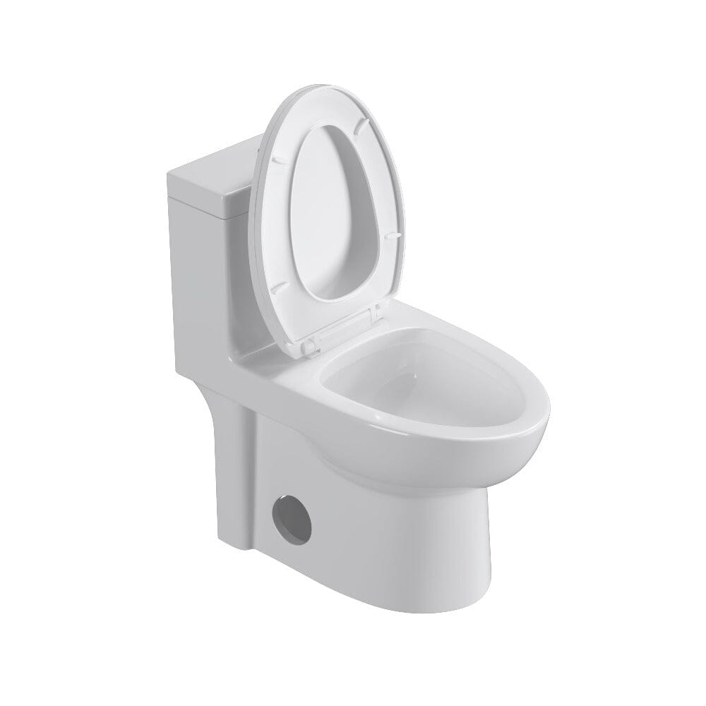 Powerful & Quiet Dual Flush Modern One Piece Toilet with Soft Closing Seat