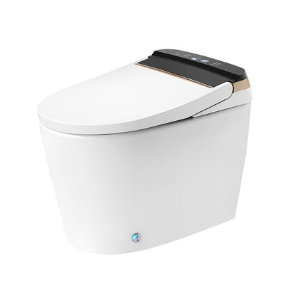 Elongated One-Piece Floor Mounted Smart Toilet with Built-in Water Tank