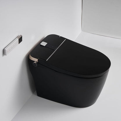 Elongated One-Piece Floor Mounted Smart Toilet with Remote Control and Automatic Cover