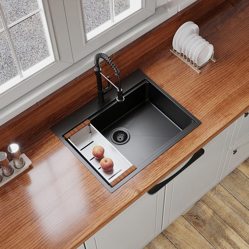 30" x 22" Multifunctional Drop-In Kitchen Stainless Steel Sink with Drain Board