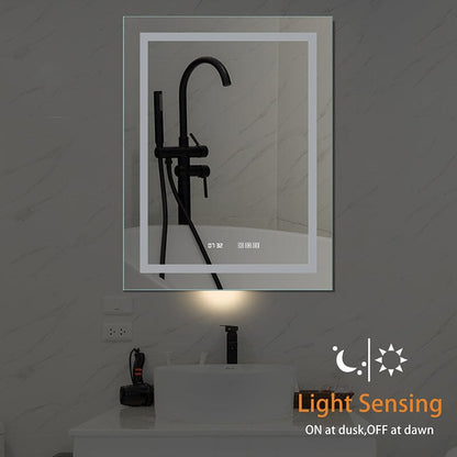 28 x 36 Inch LED Bathroom Mirror with Night light Anti Fog Dimmable Touch Button Slim