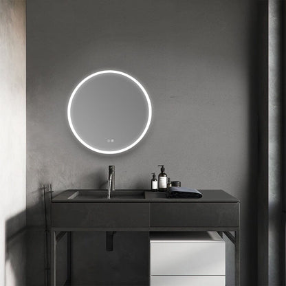 Round Frameless Bathroom Vanity Mirror with LED Light