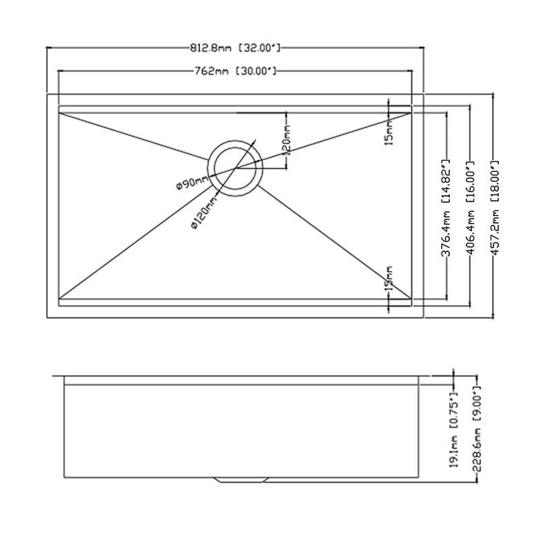 32'' x 18'' Undermount Workstation Sink 18 Gauge Stainless Steel Single Bowl Kitchen Sink