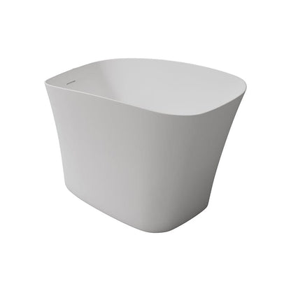 51" Single Slipper Freestanding Japanese Soaking Bathtub Solid Surface Stone Resin Tub with Built-in Seat