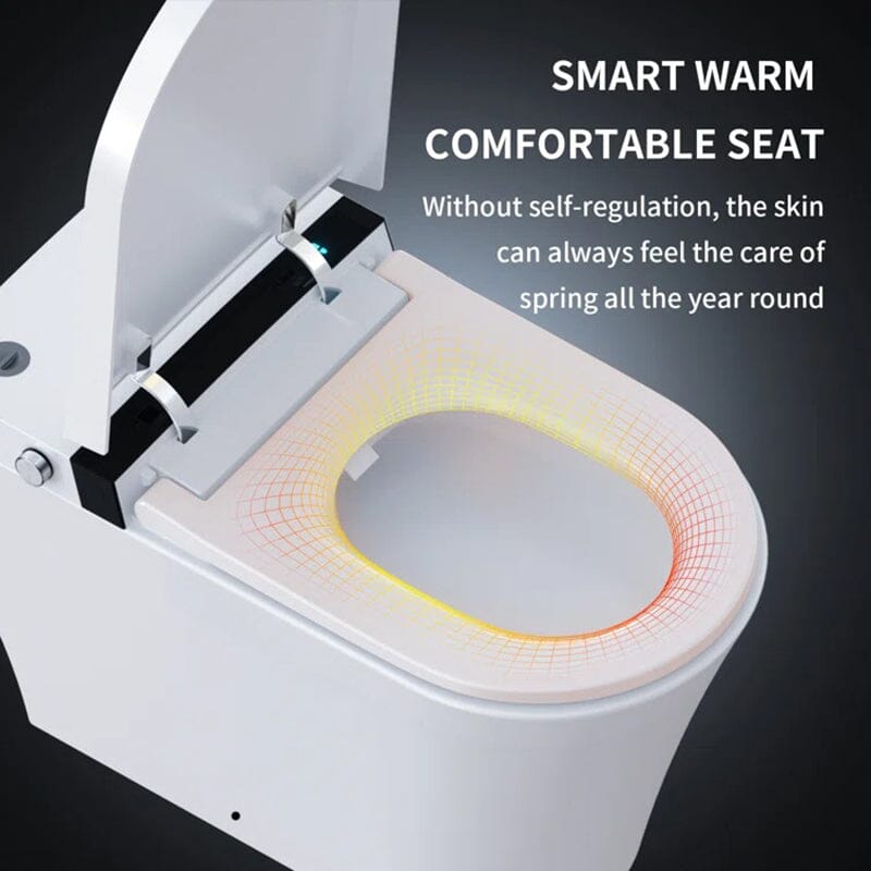 Smart Toilet with Auto-flush, Warm Water, Air Drying Function, Heated Seat, Remote Control