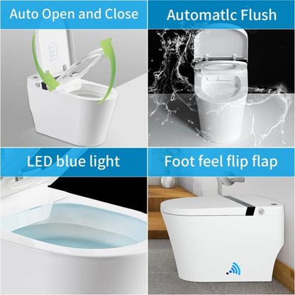 Smart Toilet with Auto-flush, Warm Water, Air Drying Function, Heated Seat, Remote Control