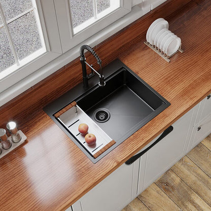 27" x 22" Multifunctional Drop-In Kitchen Stainless Steel Sink with Drain Board