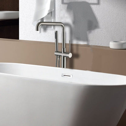 30'' Streamline Silver Independent Freestanding Tub Filler Faucet