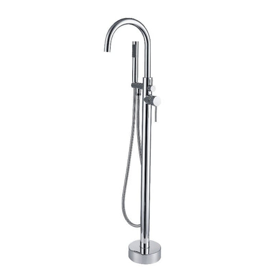 38'' Silver Retro Independent Freestanding Tub Filler Faucet