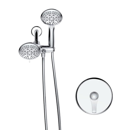 6 Spray Mode Dual Rain & Handheld Shower Heads Combo with Hose