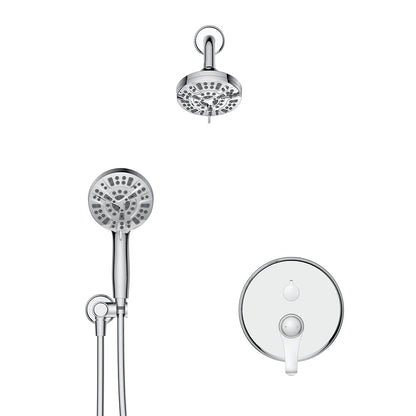 Wall Mounted 14 Spray High Pressure Shower Head and Hand Shower