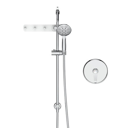 Full Slide Bar 6 Spray Modes 4.7'' Shower Head with Valve and Hook