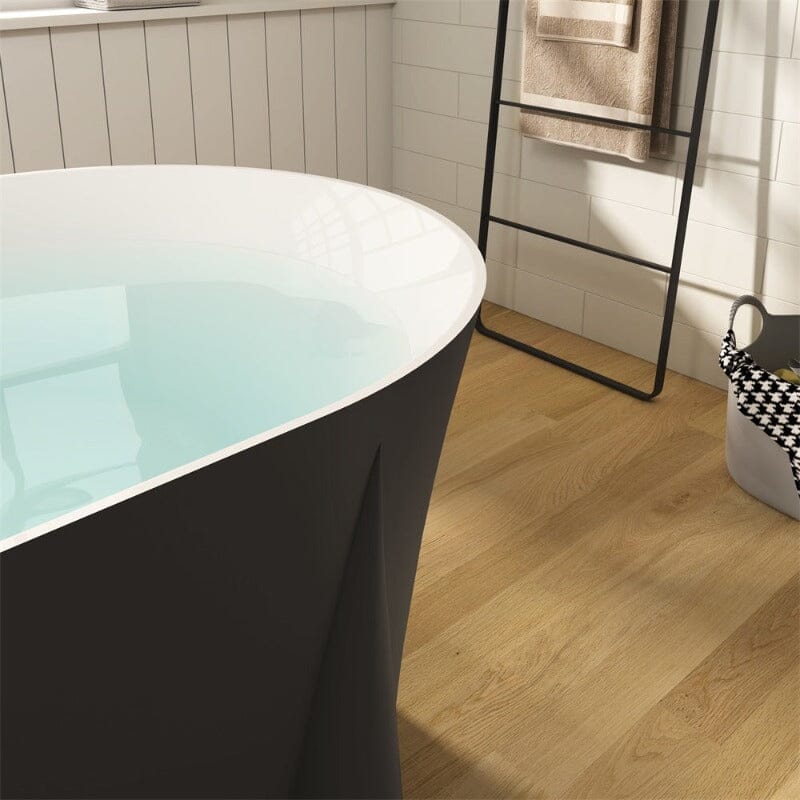 59'' Modern Luxury Freestanding Soaking Bathtub with Feet Acrylic