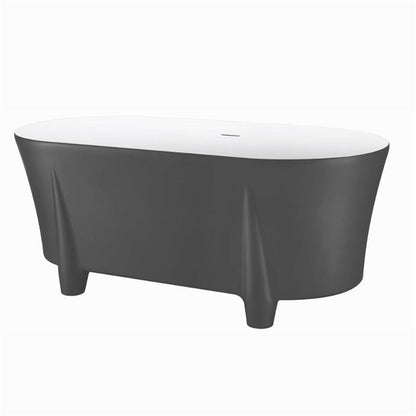 59'' Modern Luxury Freestanding Soaking Bathtub with Feet Acrylic