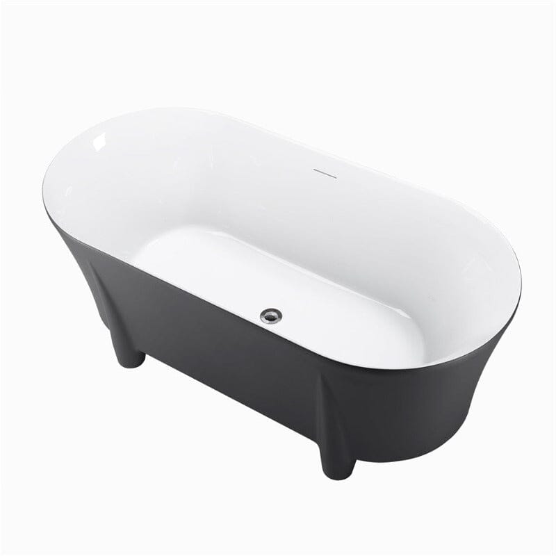 59'' Modern Luxury Freestanding Soaking Bathtub with Feet Acrylic