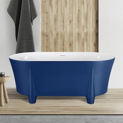 59'' Modern Luxury Freestanding Soaking Bathtub with Feet Acrylic