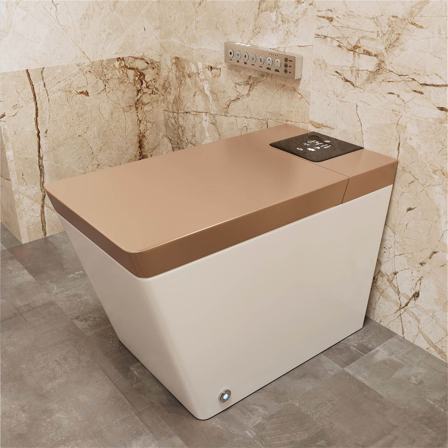 Smart Square One-Piece Floor Toilet with Remote Control and Automatic Cover