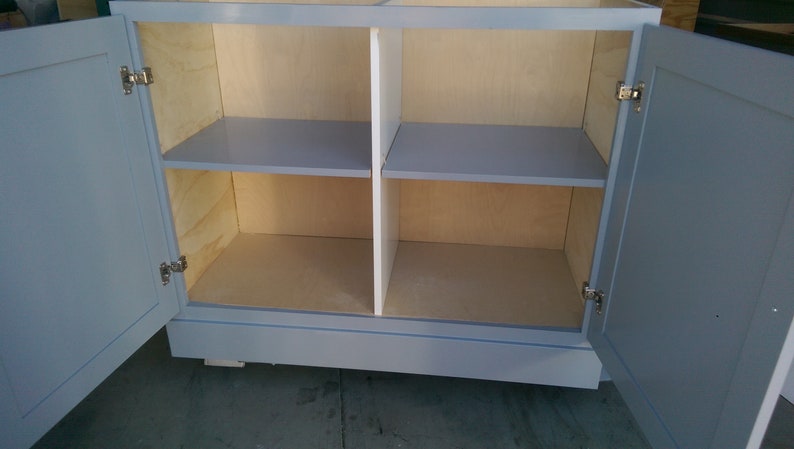 64" Gray color kitchen island with white quartz counter top (Custom welcome)