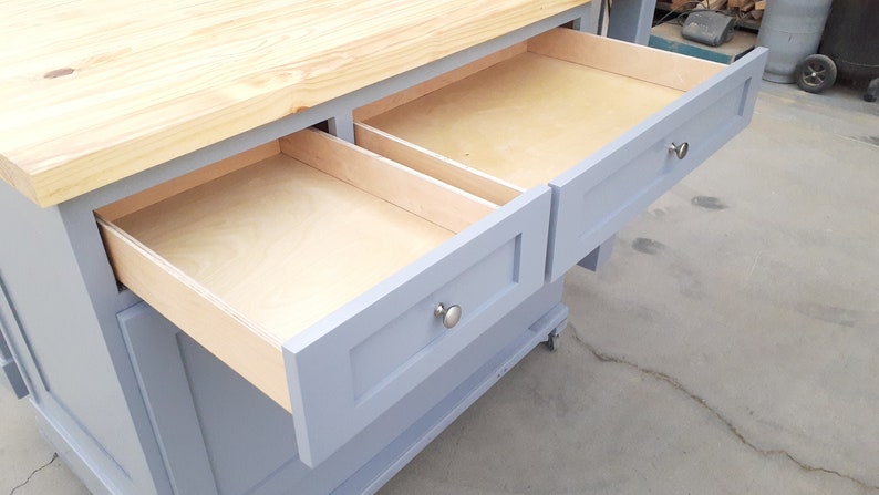 5ft Gray  Kitchen island W/O countertop (Available Custom)