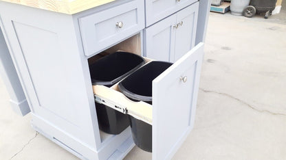 5ft Gray  Kitchen island W/O countertop (Available Custom)