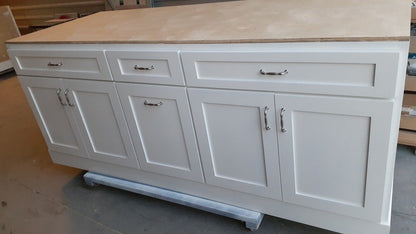 6ft white kitchen island with top. Custom OK