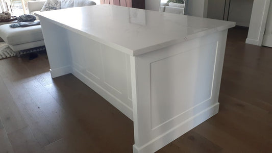 7ft white kitchen island without top