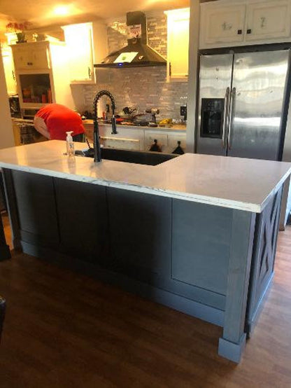 7ft kitchen island with dishwasher/farm sink space and top, Custom OK