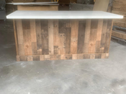 6ft rustic kitchen island with quartz top