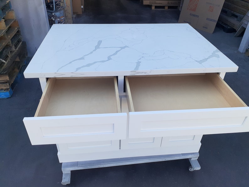 4ft white kitchen island with top, Custom welcome