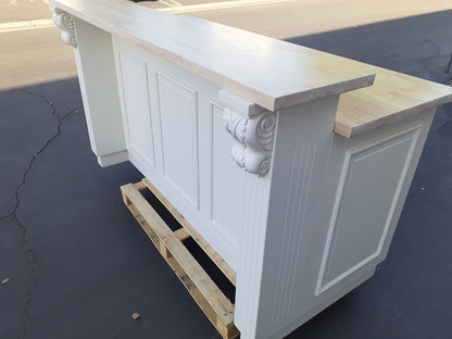 White kitchen island with wine rack ship 3 days