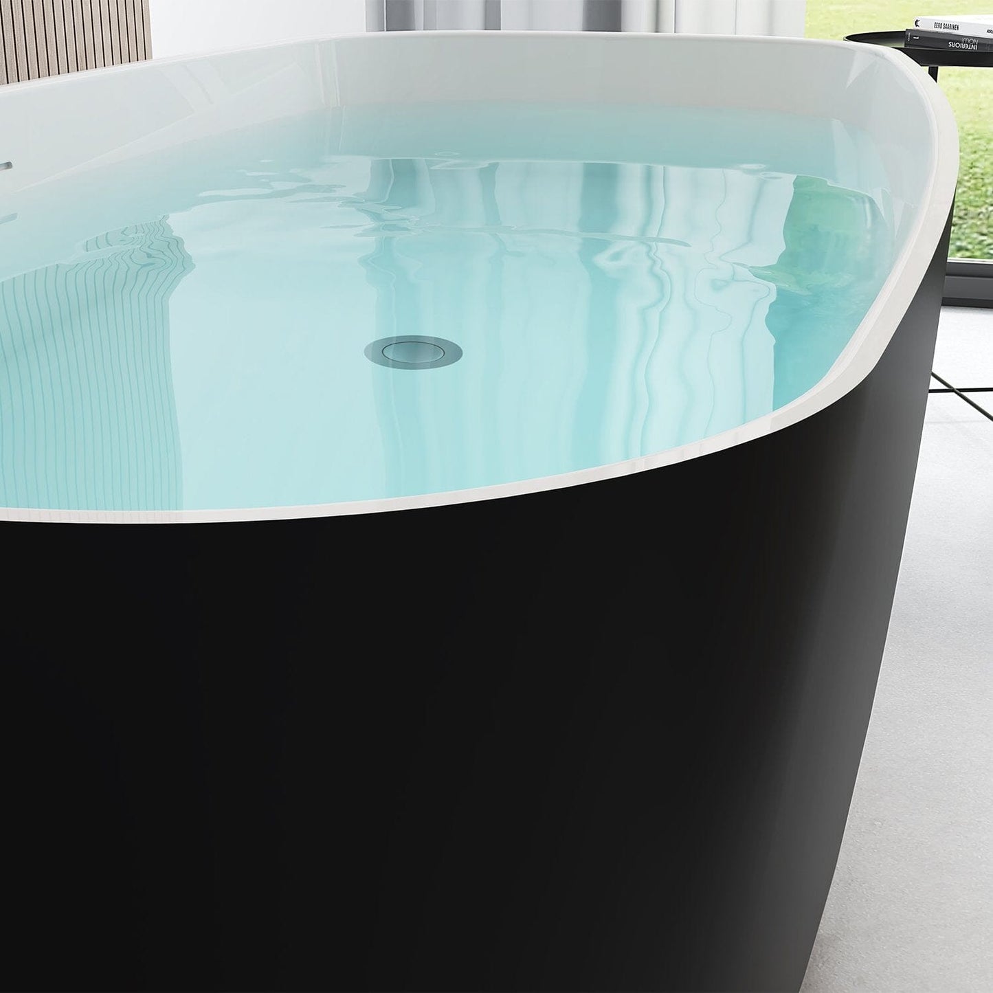 59'' Acrylic Freestanding Flatbottom Modern Rectangle Soaking Bathtub