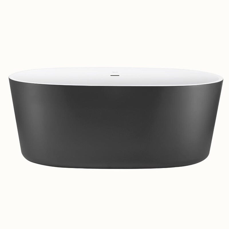 59" Acrylic Modern Bathtub Oval Shape Freestanding Soaking Tub