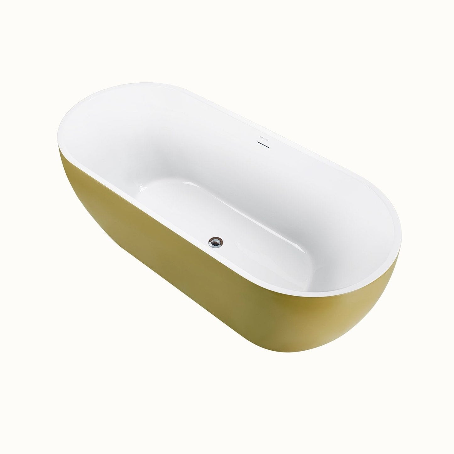 High Capacity 65'' Acrylic Oval Freestanding Soaking Bathtub