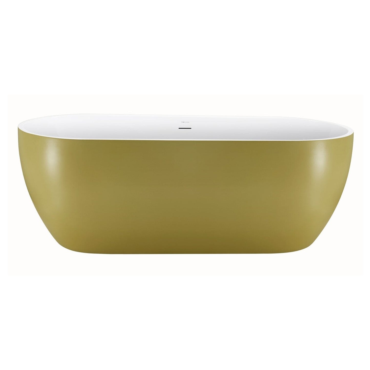 High Capacity 65'' Acrylic Oval Freestanding Soaking Bathtub