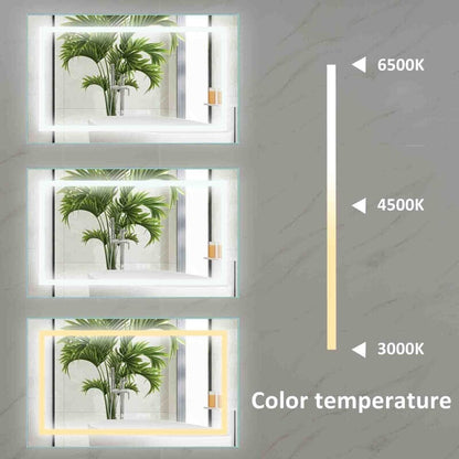 40 x 24 Inch LED Bathroom Mirror with Night Light Anti Fog Dimmable Wall Mounted