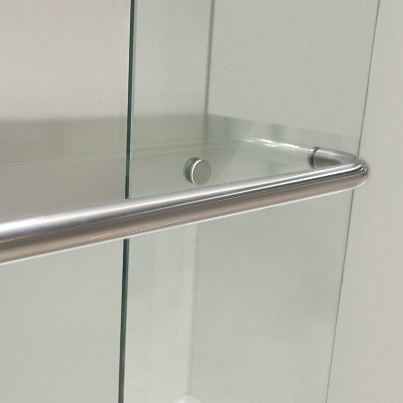 60'' x 70'' Semi-Frameless Explosion-proof Glass Bathroom Shower Door Two-way Sliding Chrome