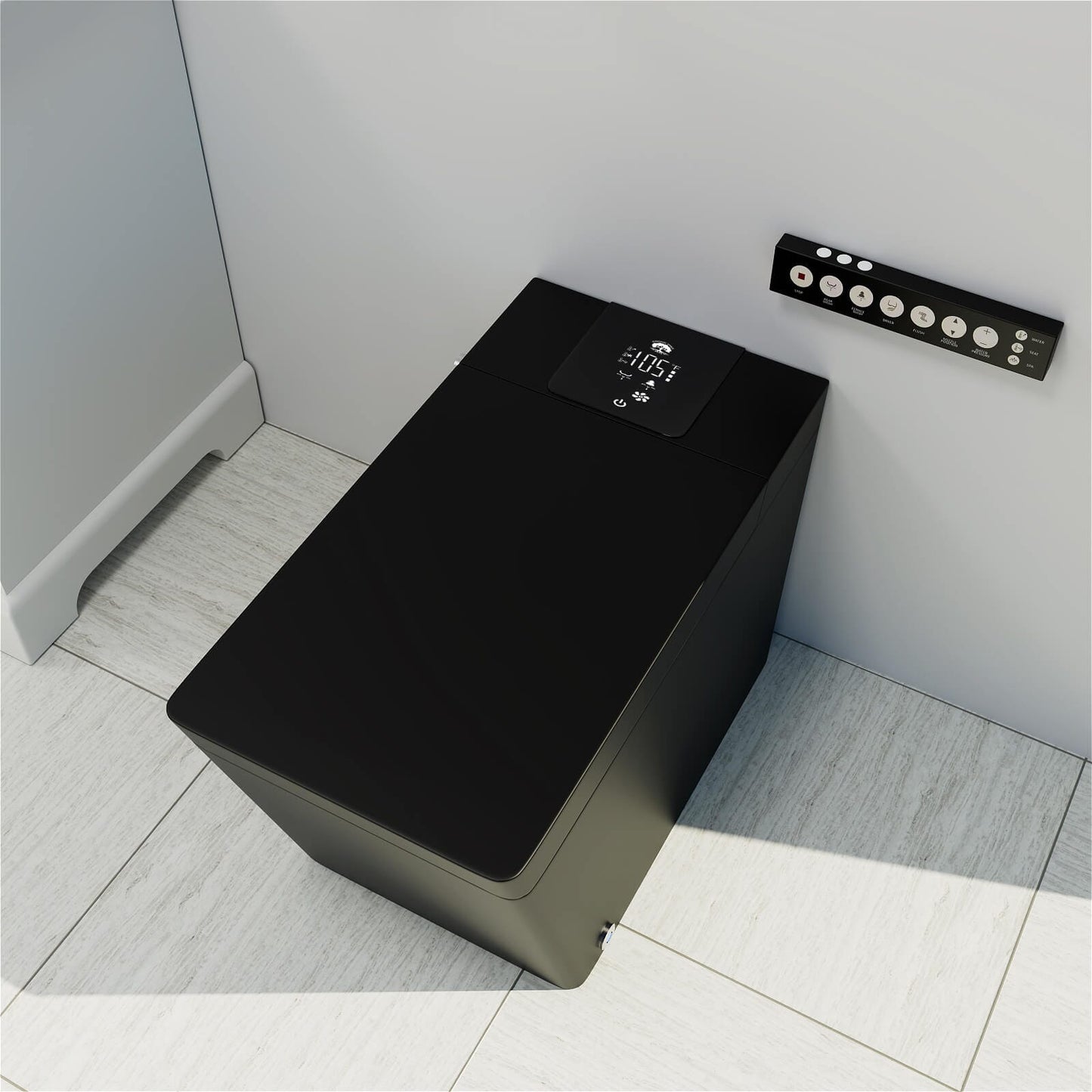 Smart Square One-Piece Floor Toilet with Remote Control and Automatic Cover