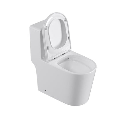 Modern Small One-Piece Floor Mount Toilet 1.1/1.6 GPF Dual Flush and Soft Close Seat