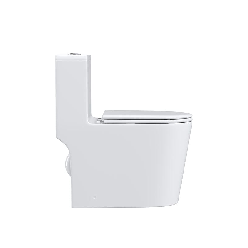 Modern Small One-Piece Floor Mount Toilet 1.1/1.6 GPF Dual Flush and Soft Close Seat