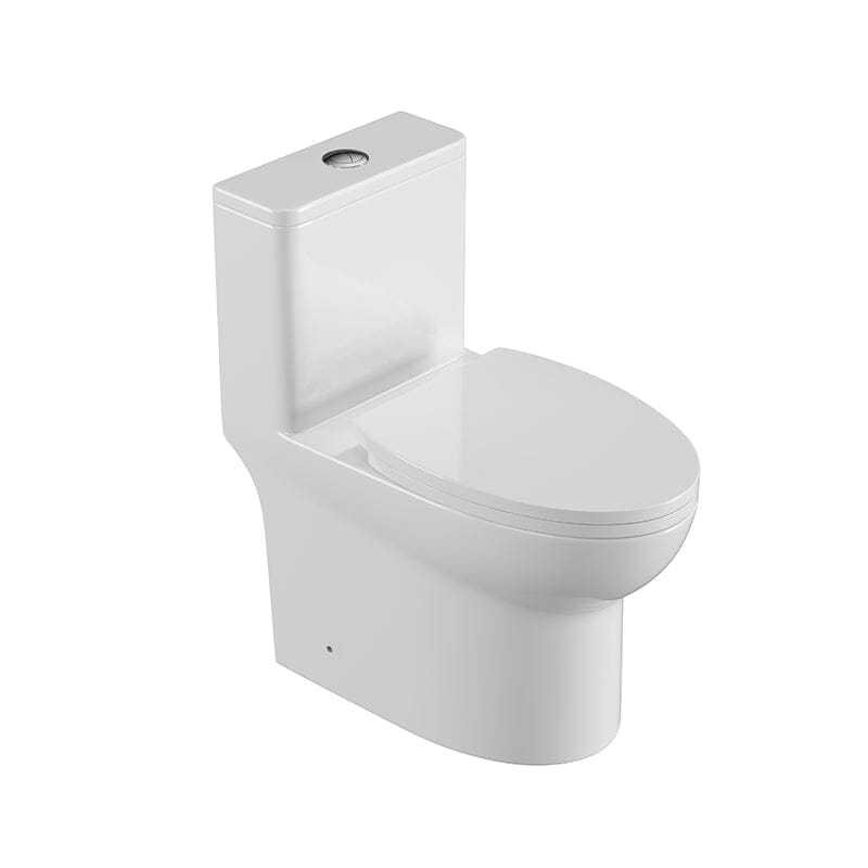 Modern Bathroom One-Piece Floor Mount Toilet 1.1/1.6 GPF Dual Flush High-Efficiency Flush