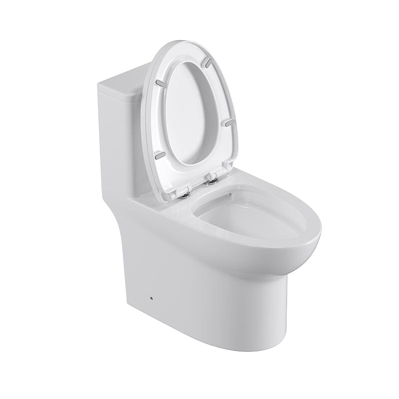 Modern Bathroom One-Piece Floor Mount Toilet 1.1/1.6 GPF Dual Flush High-Efficiency Flush