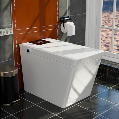 Smart Square One-Piece Floor Toilet with Remote Control and Automatic Cover